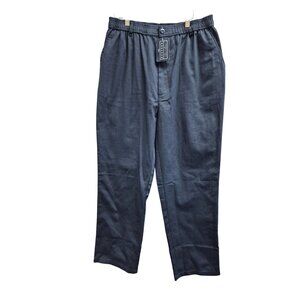 The Ruxford Classic Collection Mens Black Elastic Waist Trousers Size XL senior